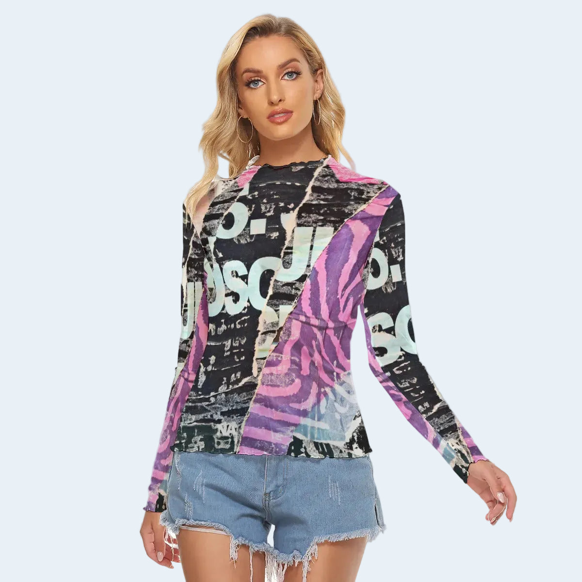 Downtown Edge Mesh Blouse