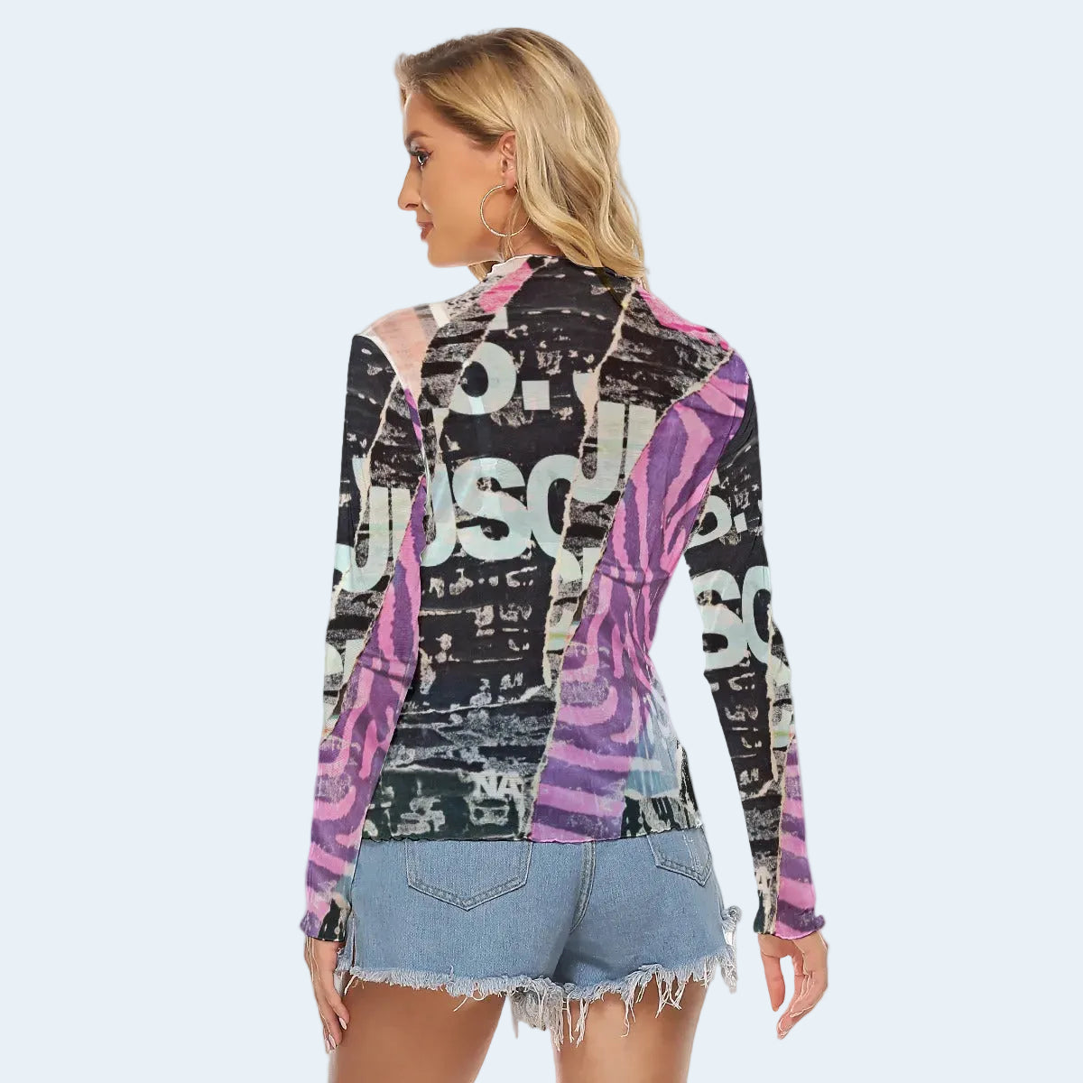 Downtown Edge Mesh Blouse