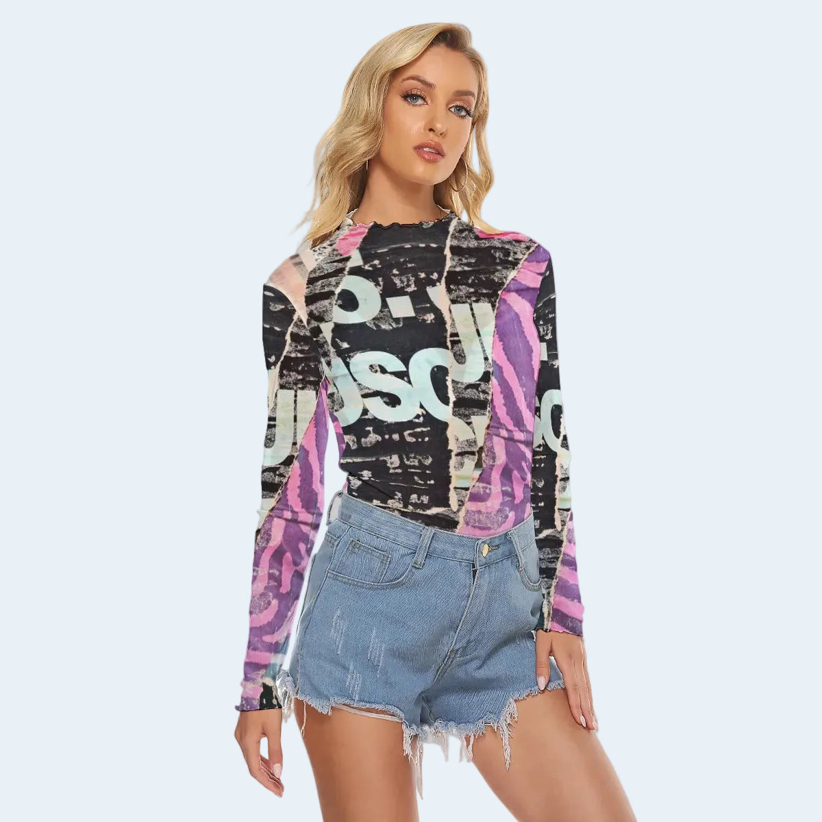 Downtown Edge Mesh Blouse