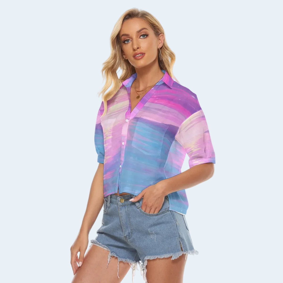 Rose Water Breeze Button-Up Shirt