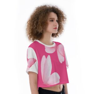 Pink Butterfly Cropped Tee