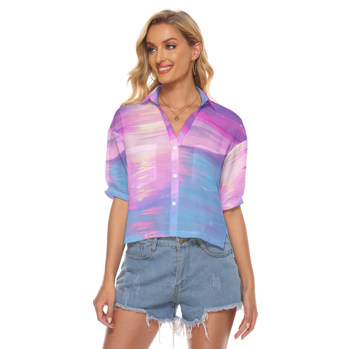 Rosewater Breeze Button-Up Shirt