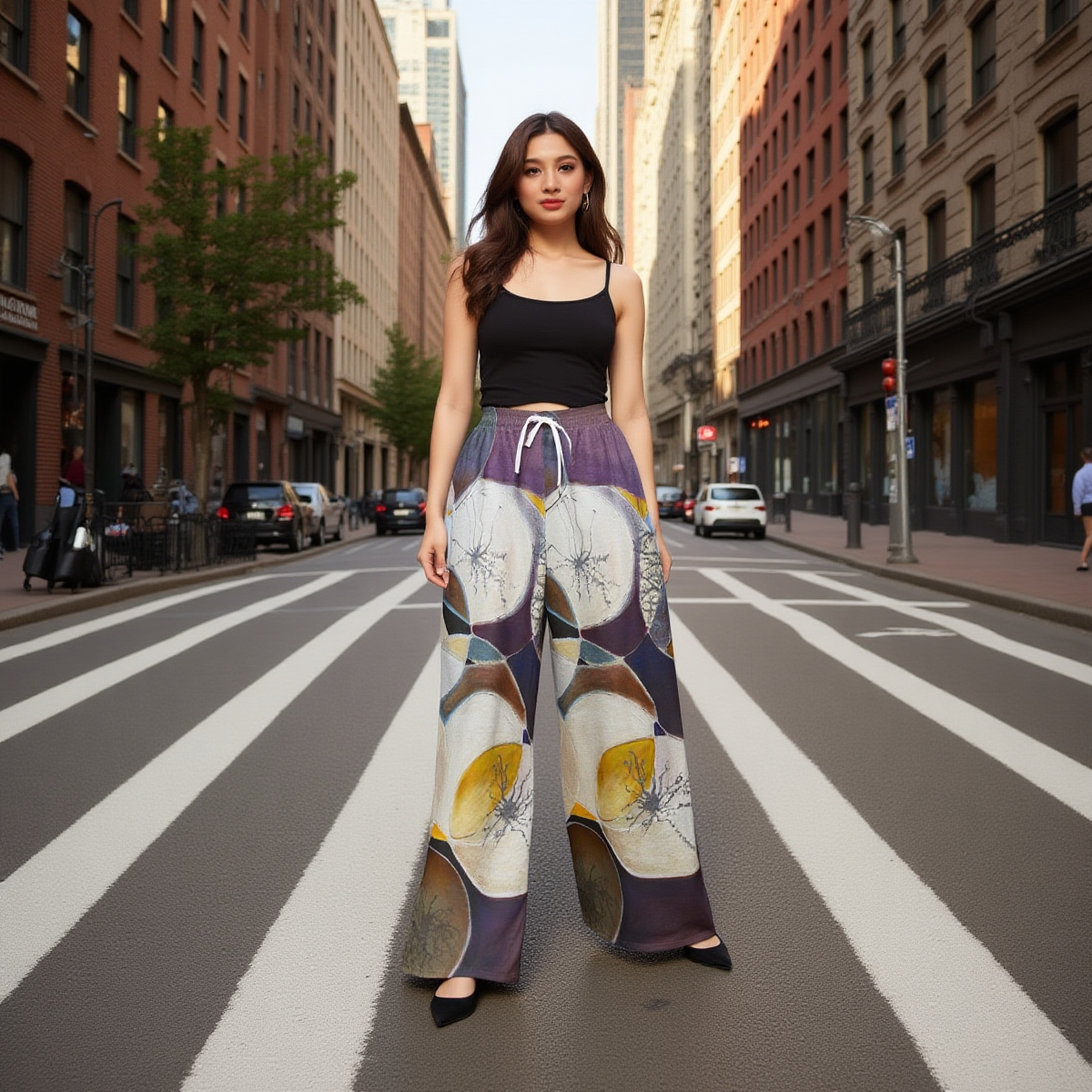 Abstract Wide Leg Pants - Image 3